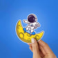 Astronaut Surfing On Moon Sticker