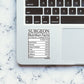 Surgeon Nutrition Facts Sticker
