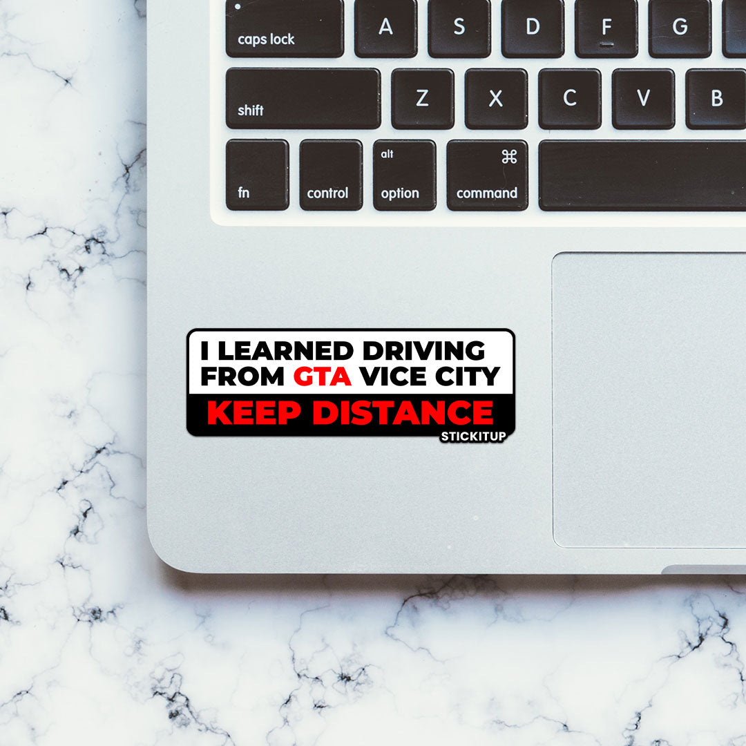 I LEARNED DRIVING FROM VICE CITY Sticker| STICK IT UP