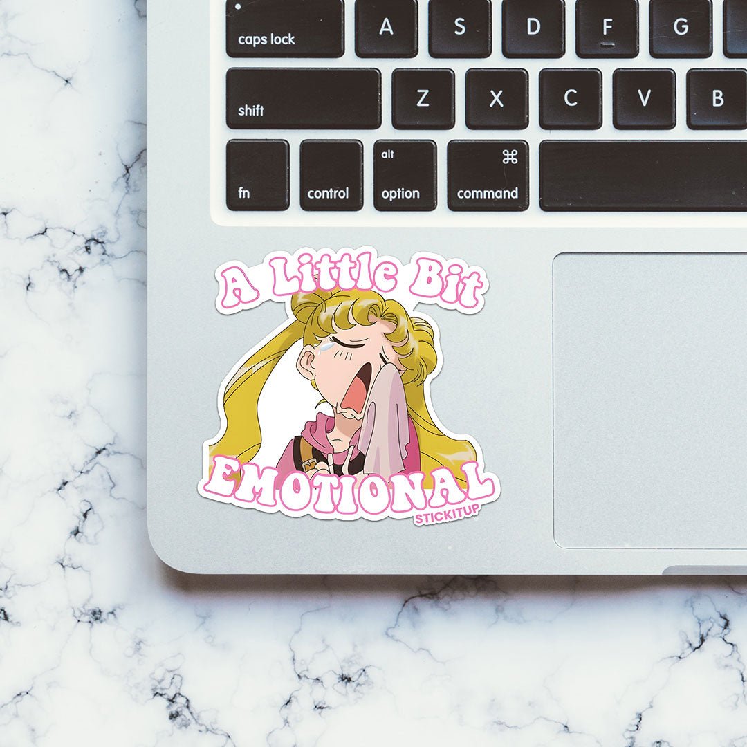 A LITTLE BIT EMOTIONAL Sticker waterproof vinyl decal for laptop, bike, car & bottle