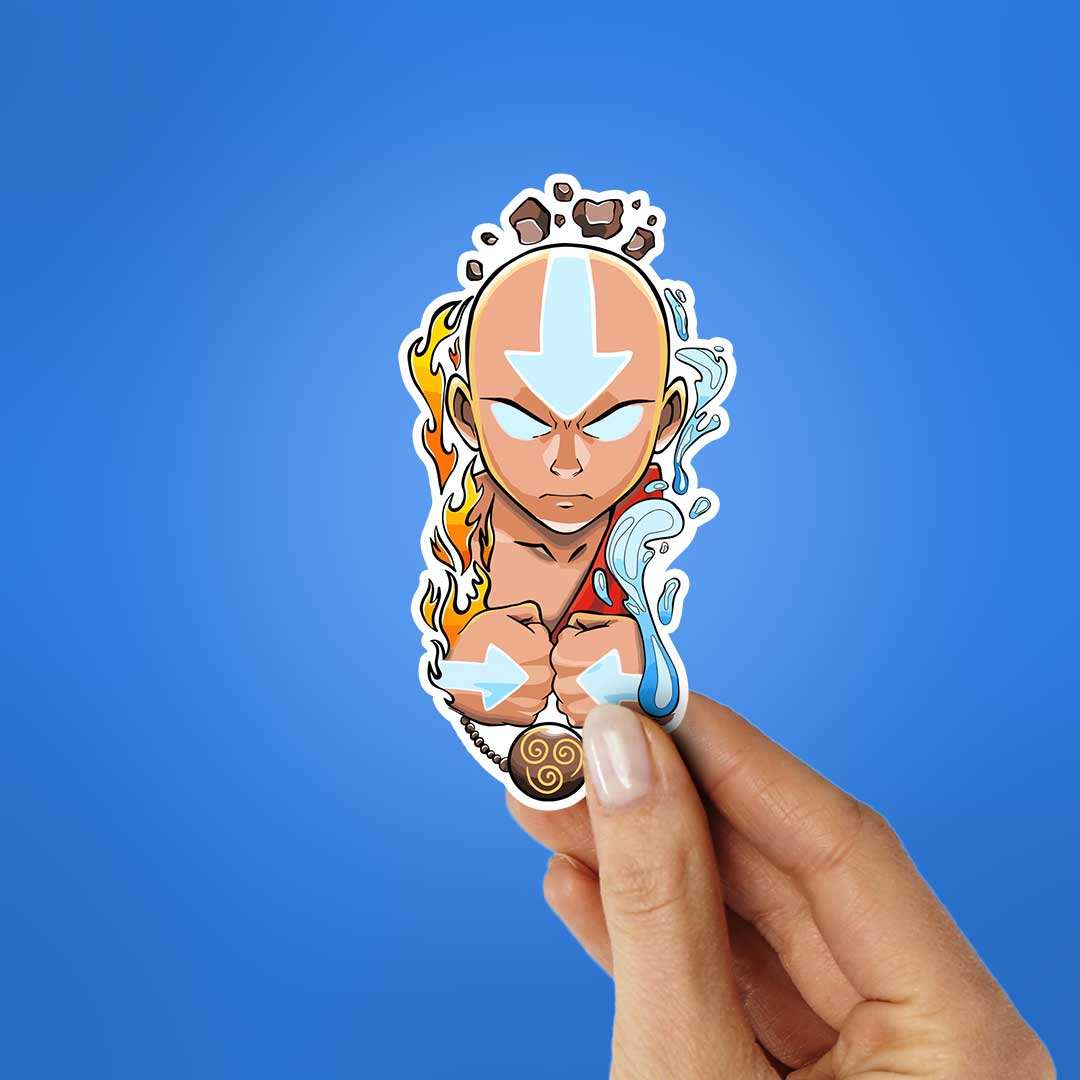 Aang The Airbender Sticker waterproof vinyl decal for laptop, bike, car & bottle