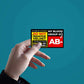 Ab Negative Sticker waterproof vinyl decal for laptop, bike, car & bottle