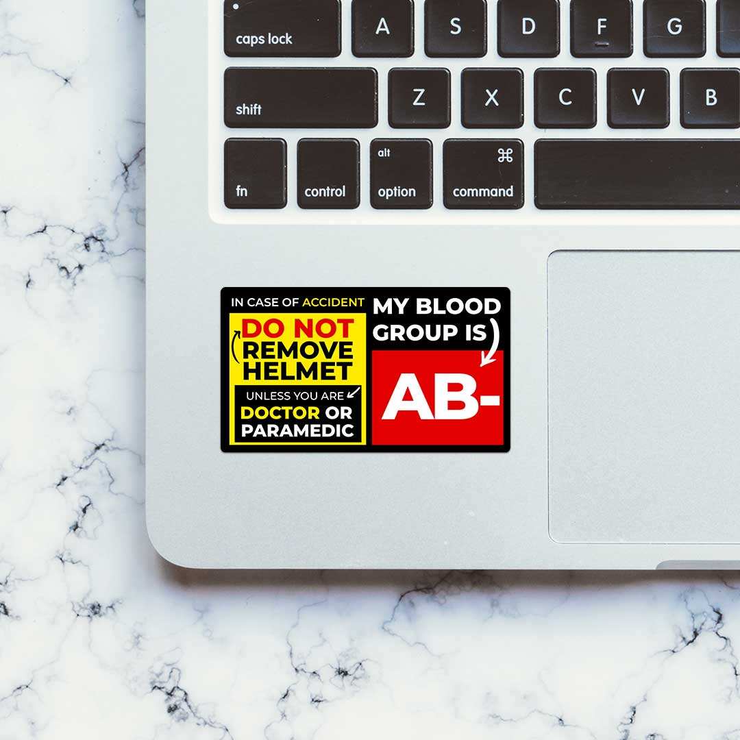 Ab Negative Sticker waterproof vinyl decal for laptop, bike, car & bottle