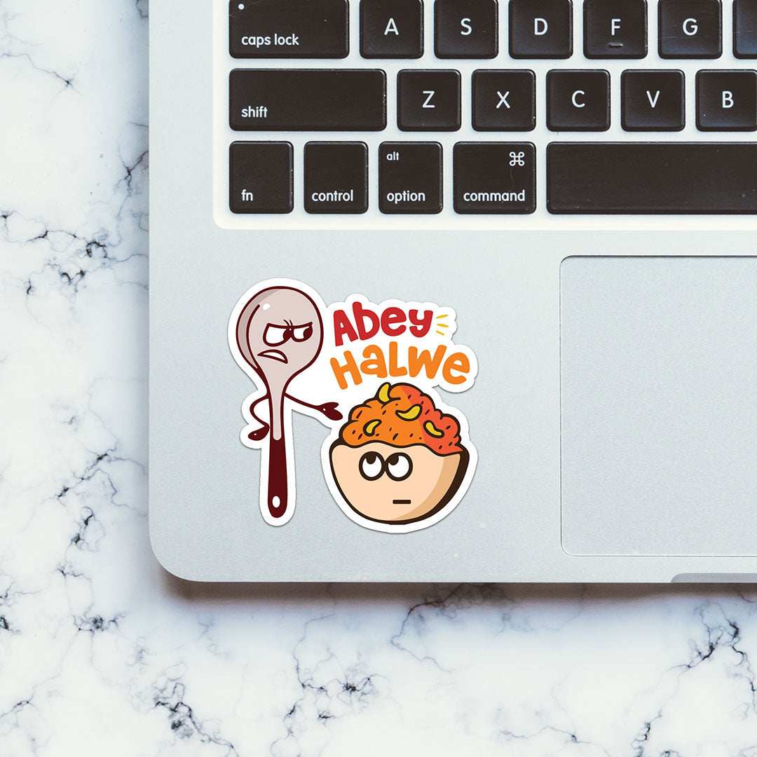 Abey Halwe Sticker waterproof vinyl decal for laptop, bike, car & bottle