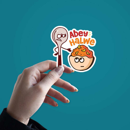 Abey Halwe Sticker waterproof vinyl decal for laptop, bike, car & bottle