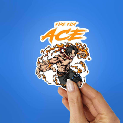 Ace Fire Fist Sticker waterproof vinyl decal for laptop, bike, car & bottle