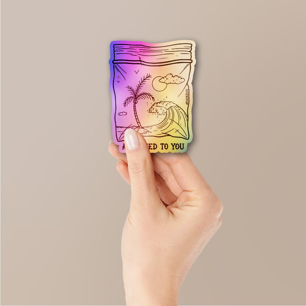 Addicted Holographic Stickers waterproof vinyl decal for laptop, bike, car & bottle