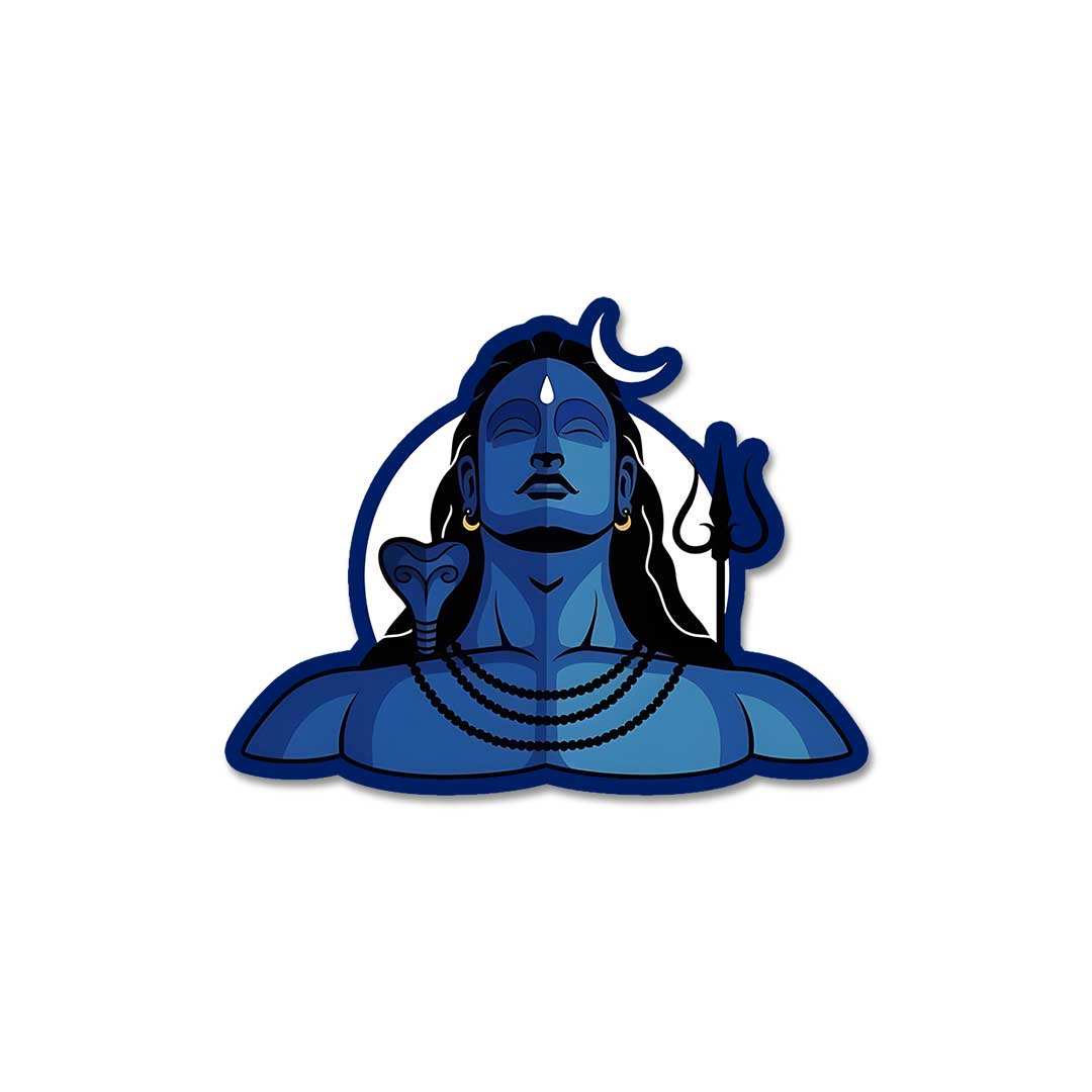 Adiyogi Shiva Sticker waterproof vinyl decal for laptop, bike, car & bottle