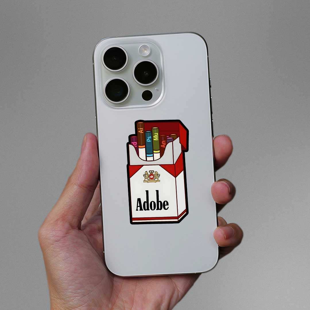 Adobe Sticker waterproof vinyl decal for laptop, bike, car & bottle