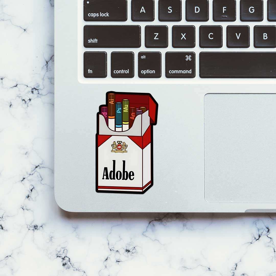Adobe Sticker waterproof vinyl decal for laptop, bike, car & bottle