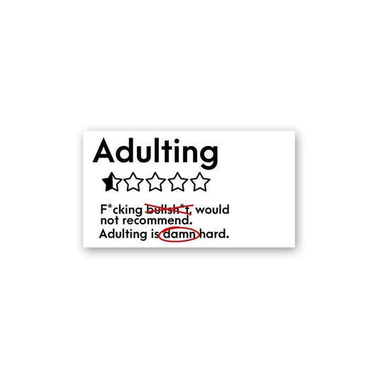 Adulting Damn Hard Sticker waterproof vinyl decal for laptop, bike, car & bottle