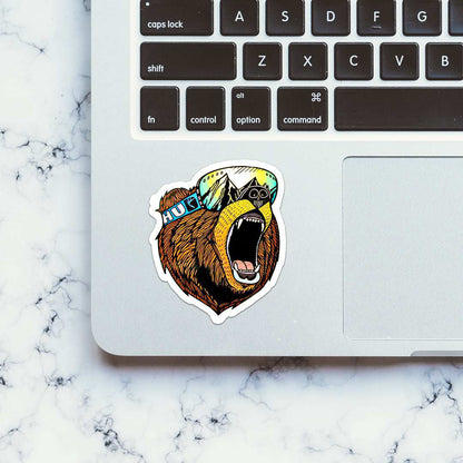 Adventure Bear Stickers waterproof vinyl decal for laptop, bike, car & bottle