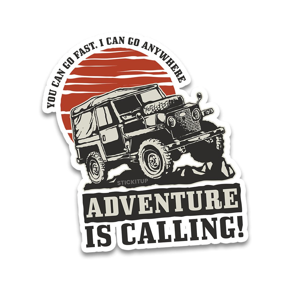 Adventure is calling Bumper Sticker waterproof vinyl decal for laptop, bike, car & bottle