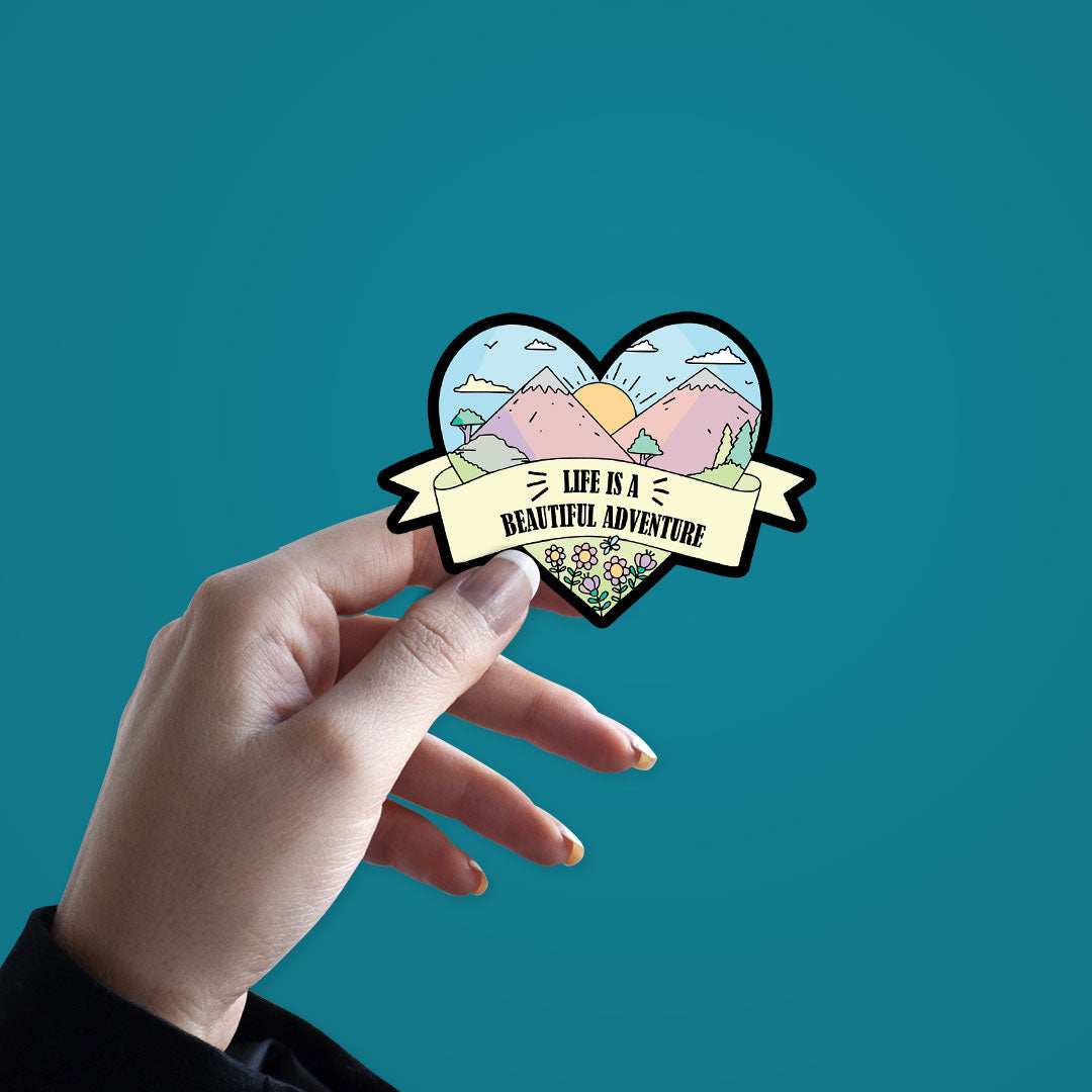 Adventure Sticker waterproof vinyl decal for laptop, bike, car & bottle