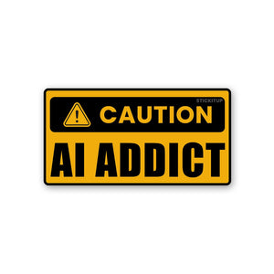 Ai Addict Sticker waterproof vinyl decal for laptop, bike, car & bottle