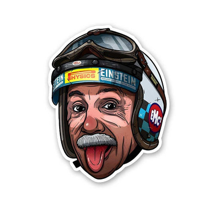 Albert Einstein Sticker waterproof vinyl decal for laptop, bike, car & bottle