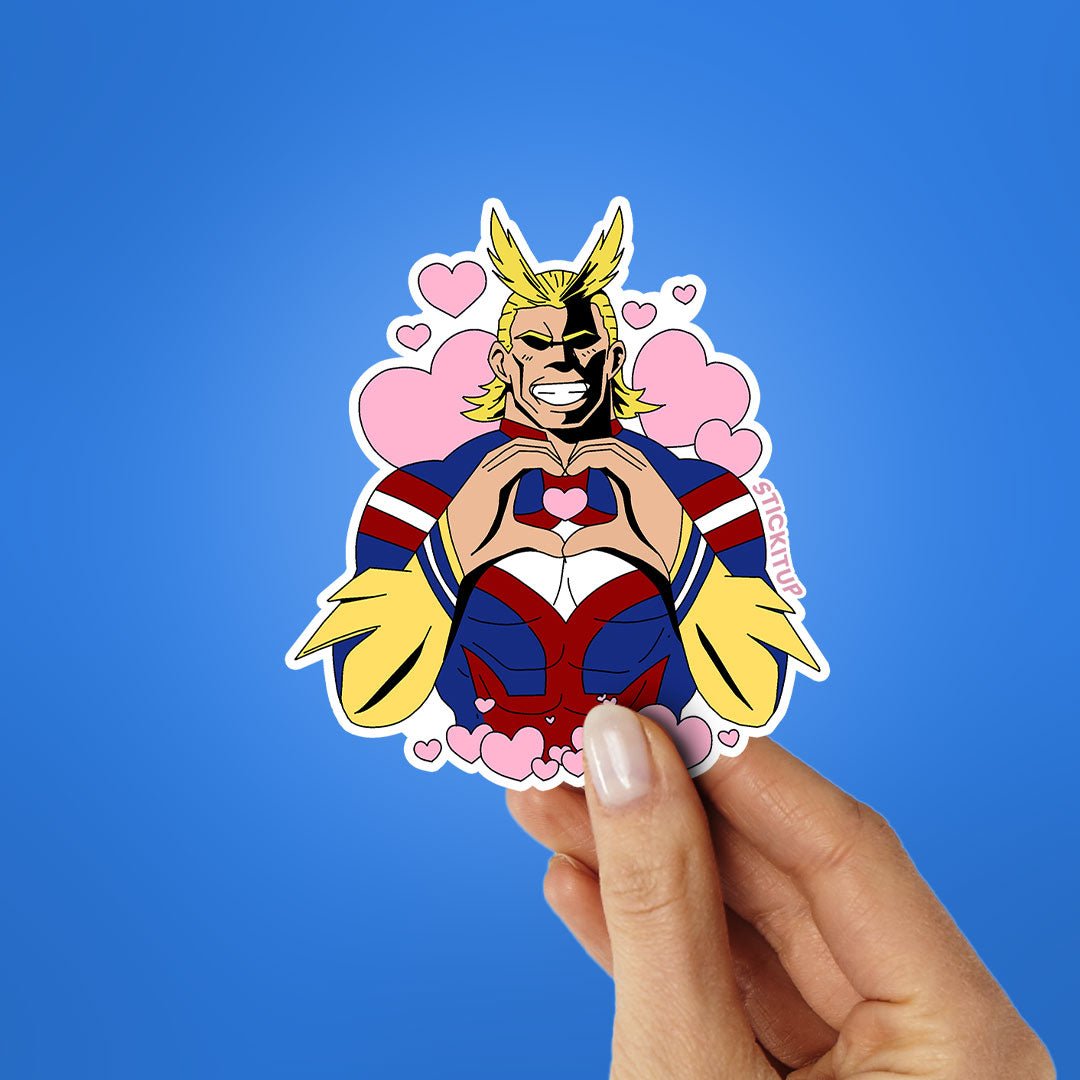 All Might Love Sticker waterproof vinyl decal for laptop, bike, car & bottle
