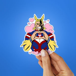 All Might Love Sticker waterproof vinyl decal for laptop, bike, car & bottle