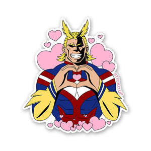 All Might Love Sticker waterproof vinyl decal for laptop, bike, car & bottle