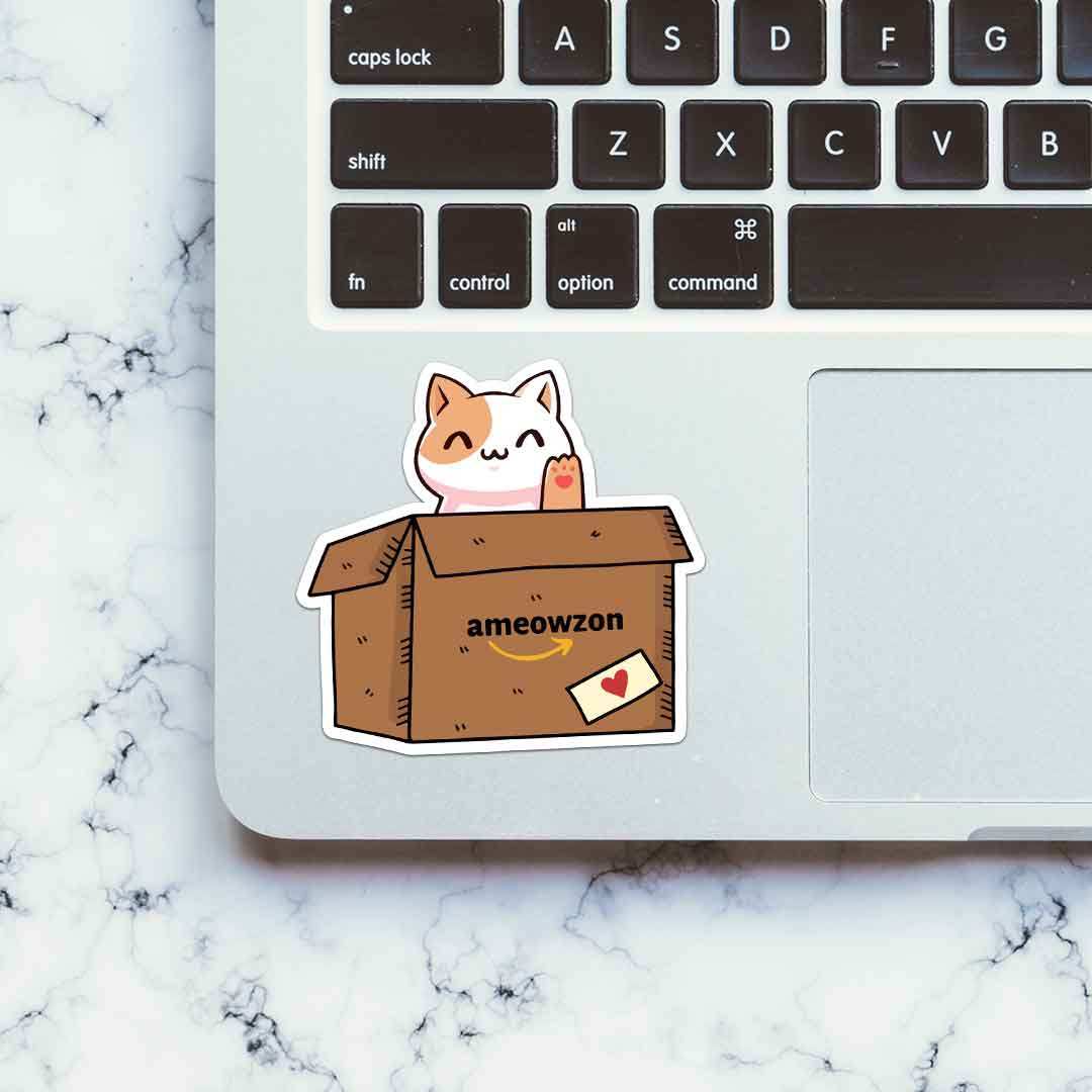 Ameowzon Sticker waterproof vinyl decal for laptop, bike, car & bottle
