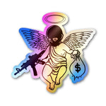 Angel Of Fortune Holographic Stickers waterproof vinyl decal for laptop, bike, car & bottle