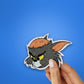 Angry Cat Glitter Sticker waterproof vinyl decal for laptop, bike, car & bottle