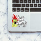 Angry Cat Sticker waterproof vinyl decal for laptop, bike, car & bottle