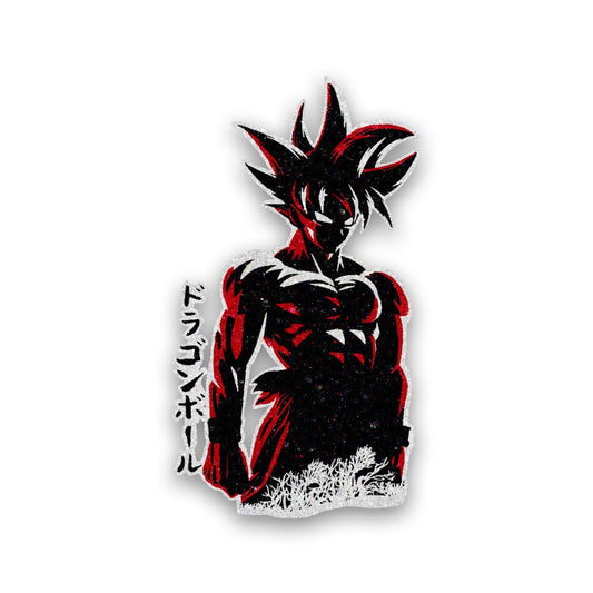 Angry Goku Glitter Sticker waterproof vinyl decal for laptop, bike, car & bottle