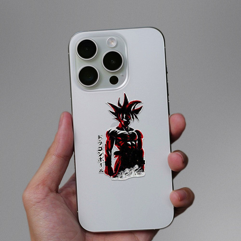 Angry Goku Glitter Sticker waterproof vinyl decal for laptop, bike, car & bottle