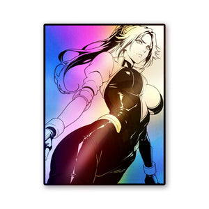 Anime Girl Black Outfit Holographic Stickers - Holographic stickers | STICK IT UP
