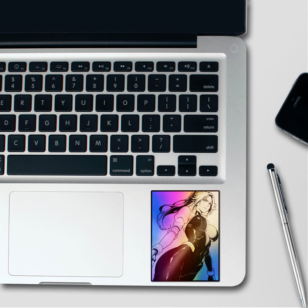 Anime Girl Black Outfit Holographic Stickers - Holographic stickers | STICK IT UP