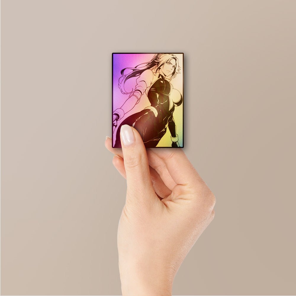 Anime Girl Black Outfit Holographic Stickers - Holographic stickers | STICK IT UP