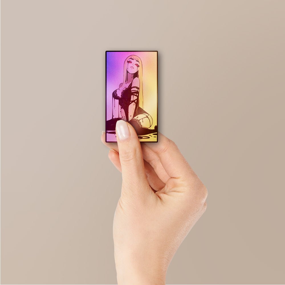 Anime Girl Blonde Holographic Stickers - Holographic stickers | STICK IT UP