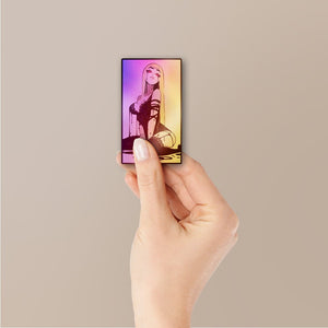 Anime Girl Blonde Holographic Stickers - Holographic stickers | STICK IT UP
