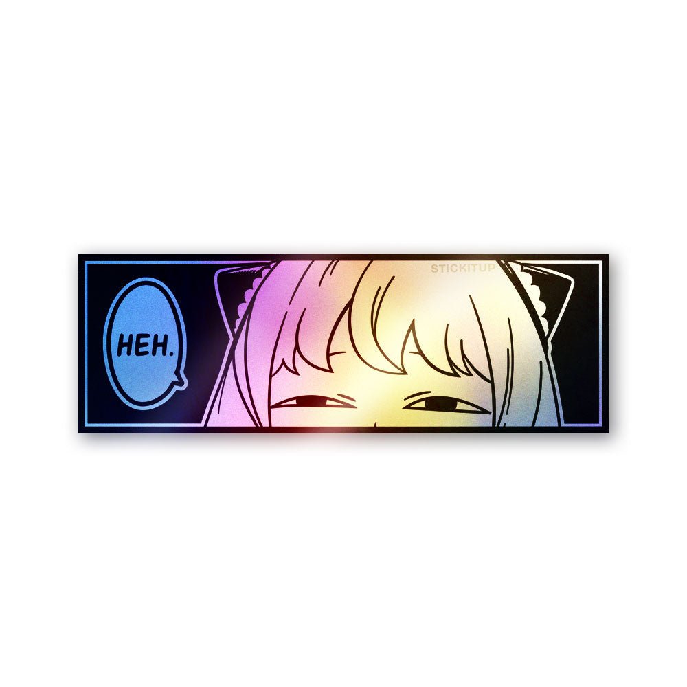 Anime Girl B&W Small Holographic Stickers - Holographic stickers | STICK IT UP