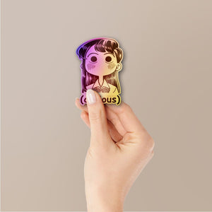 Anime Girl Curious Holographic Stickers - Holographic stickers | STICK IT UP
