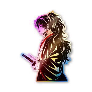 Anime Girl Dark Portrait Holographic Stickers - Holographic stickers | STICK IT UP