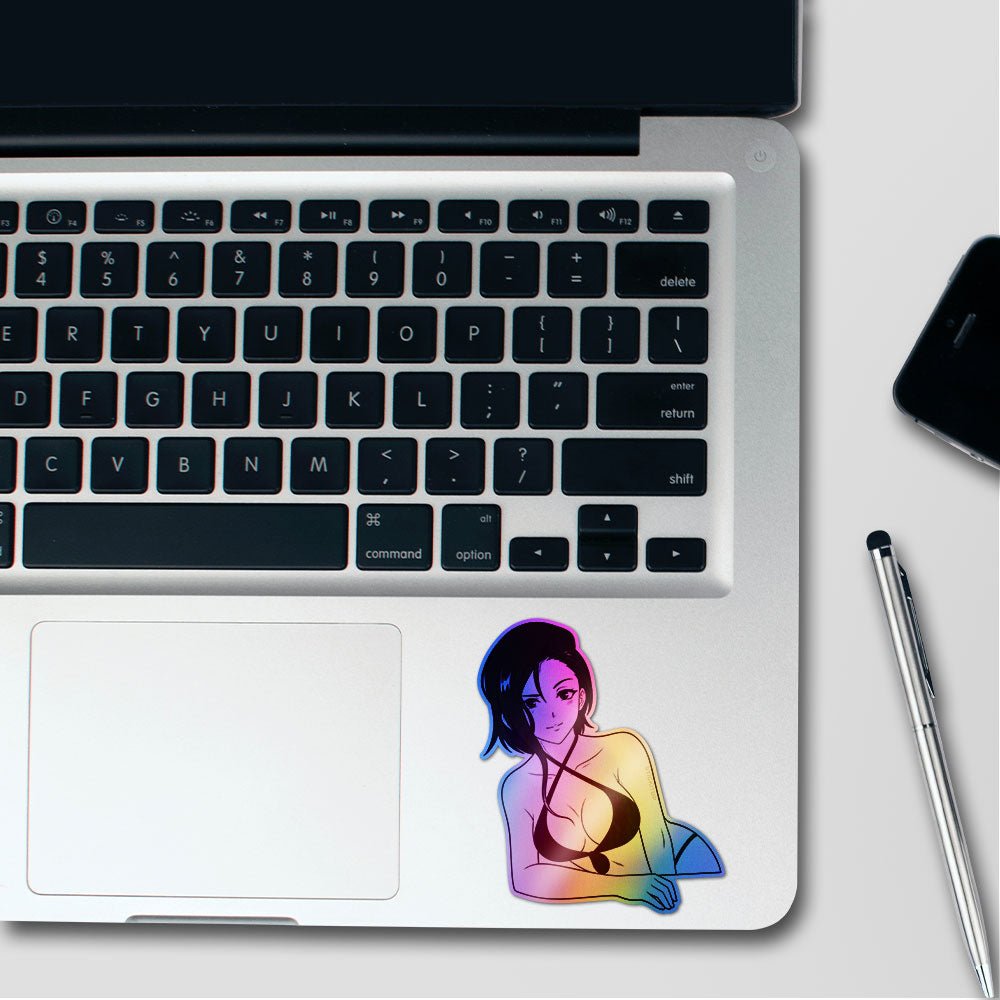 Anime Girl Lineart 01 Holographic Stickers - Holographic stickers | STICK IT UP
