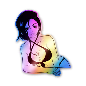 Anime Girl Lineart 01 Holographic Stickers - Holographic stickers | STICK IT UP