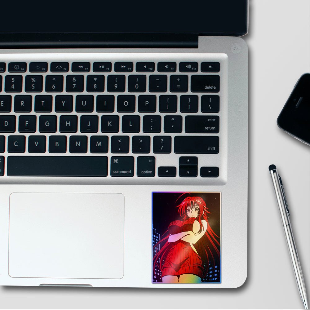 Anime Girl Red 02 Holographic Stickers - Holographic stickers | STICK IT UP