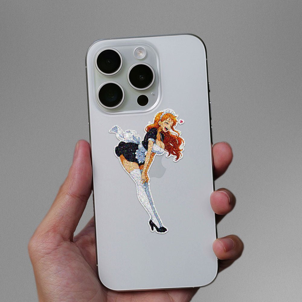 Anime Maid Bow Glitter Sticker - Glitter Stickers | STICK IT UP