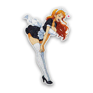 Anime Maid Bow Glitter Sticker - Glitter Stickers | STICK IT UP