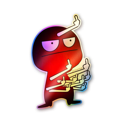 Anime Red Figure Gun Holographic Stickers - Holographic stickers | STICK IT UP