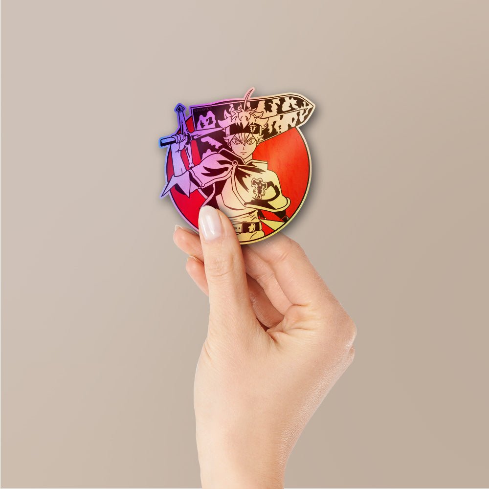 Anime Samurai Red Circle Holographic Stickers - Holographic stickers | STICK IT UP