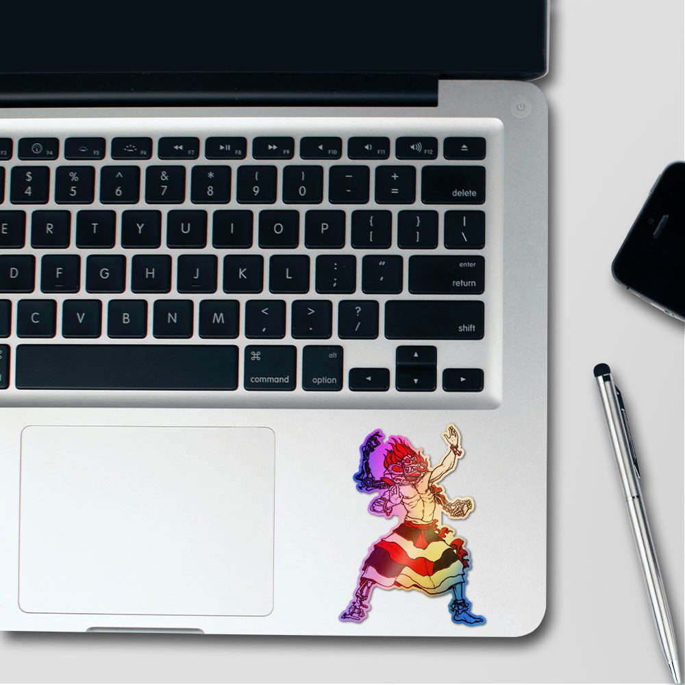 Anime Warrior Red White Holographic Stickers - Holographic stickers | STICK IT UP