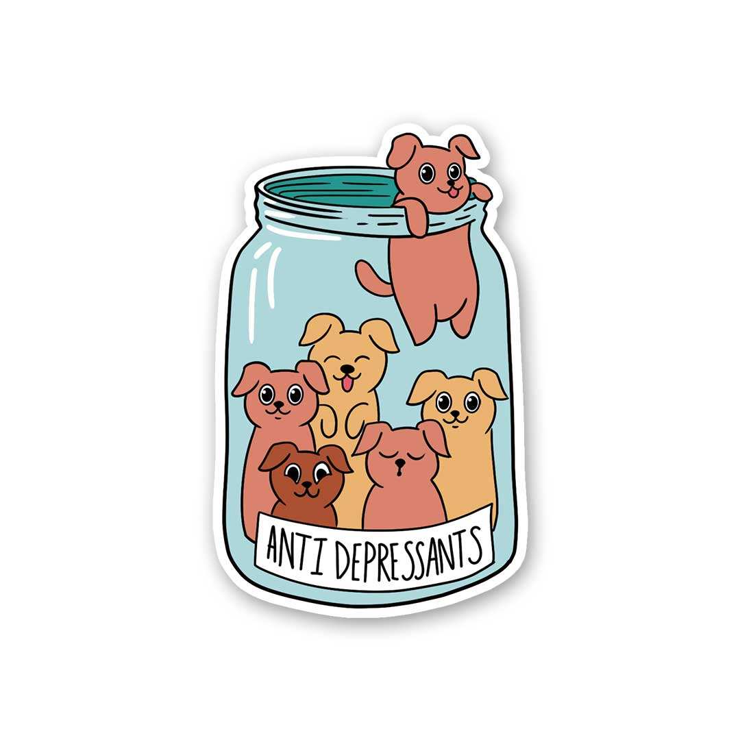 Anti Depressants Sticker waterproof vinyl decal for laptop, bike, car & bottle