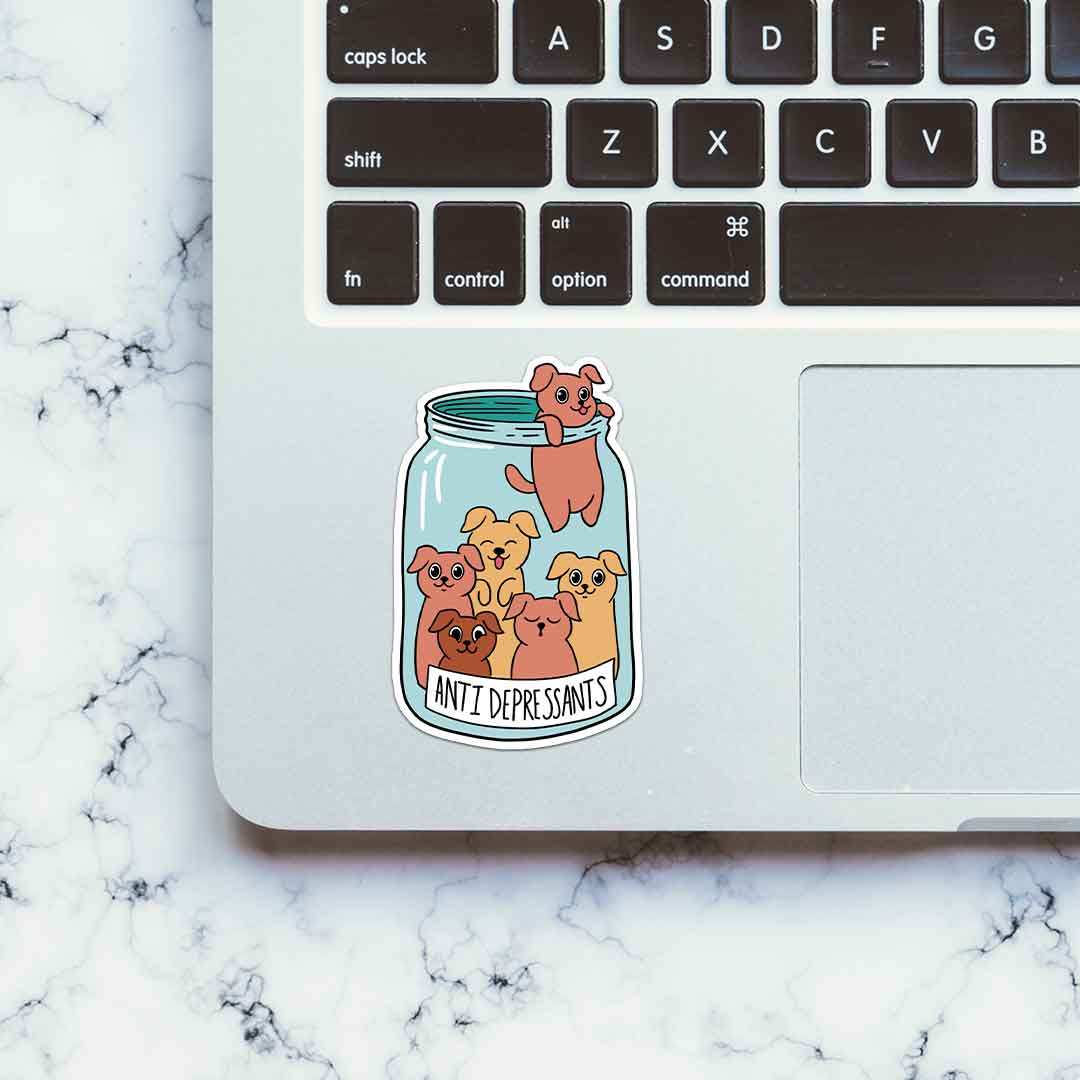 Anti Depressants Sticker waterproof vinyl decal for laptop, bike, car & bottle