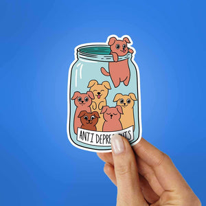 Anti Depressants Sticker waterproof vinyl decal for laptop, bike, car & bottle