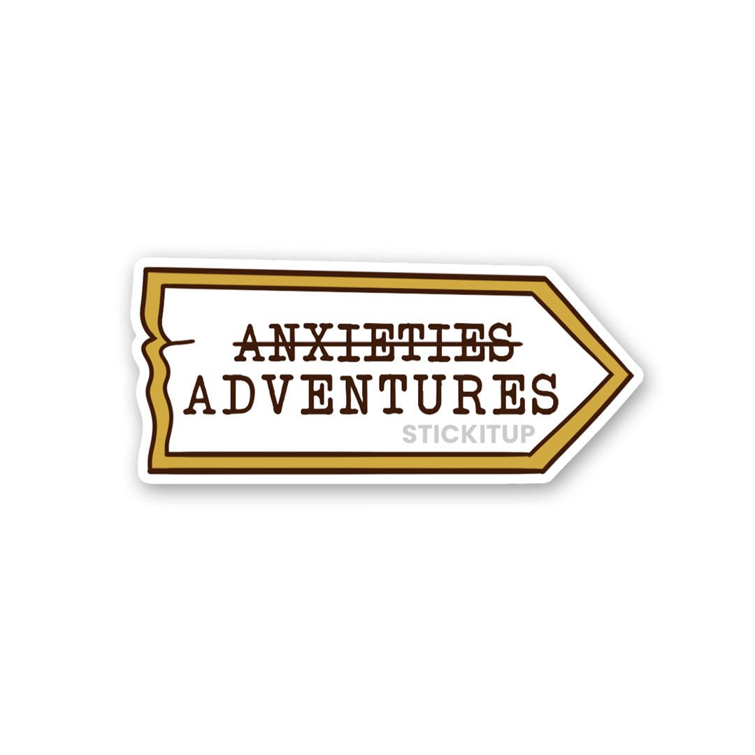 Anxieties Adventures Sticker waterproof vinyl decal for laptop, bike, car & bottle