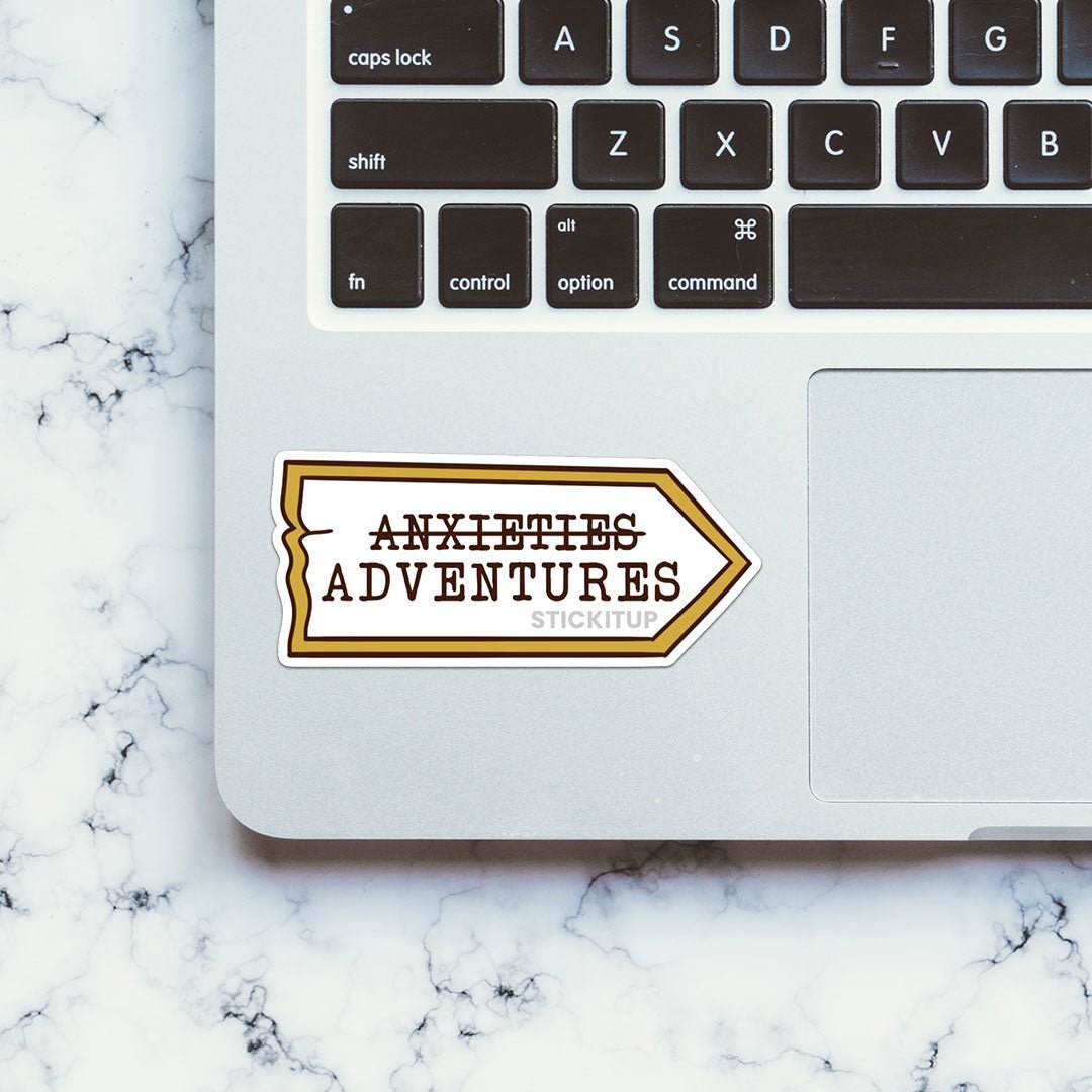 Anxieties Adventures Sticker waterproof vinyl decal for laptop, bike, car & bottle